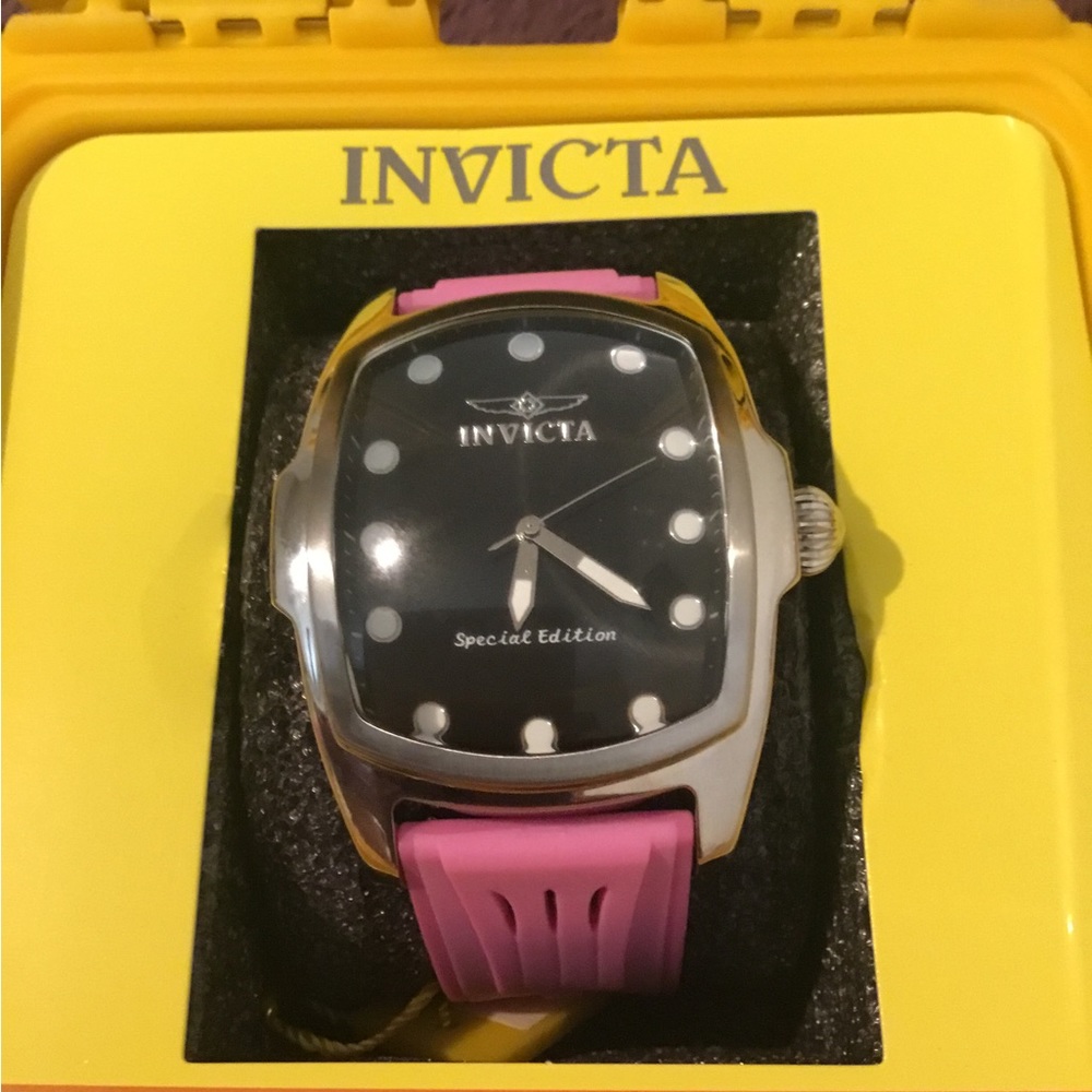 NWT Limited Edition Pink & Black Crystal Women’s Large Watch